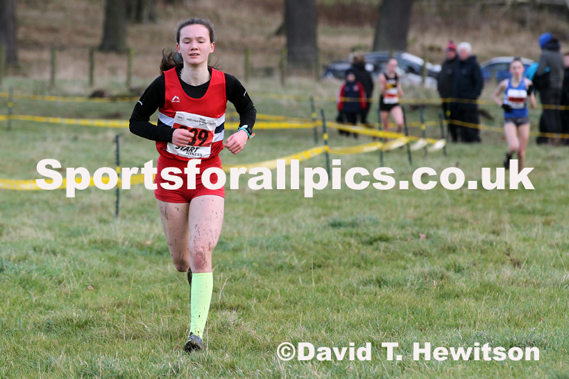 Girls under-15s cross country, 2019 North Eastern Cross Country Champs., Alnwick, Northumberland.  Photo: David T. Hewitson/Sports for All Pics
